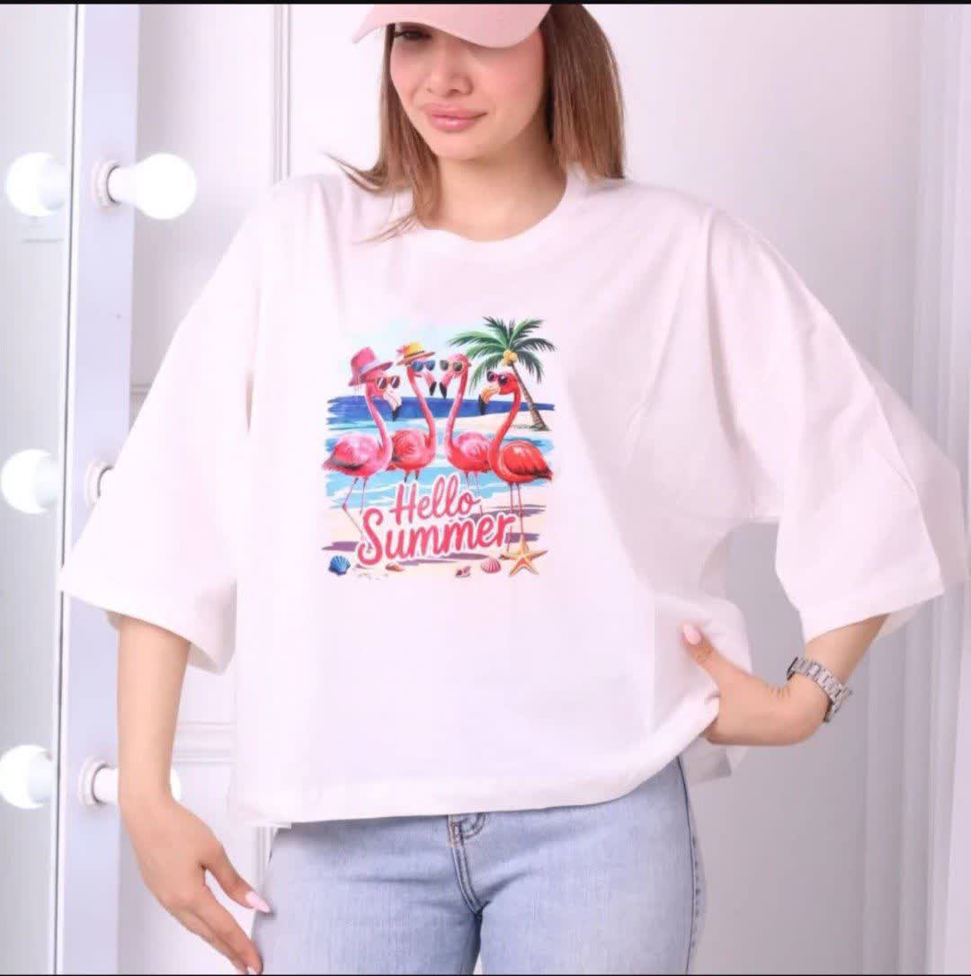 تی‌شرت باکسی زنانه طرح سامر