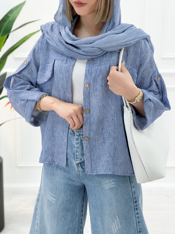شومیز دو جیب حصیری